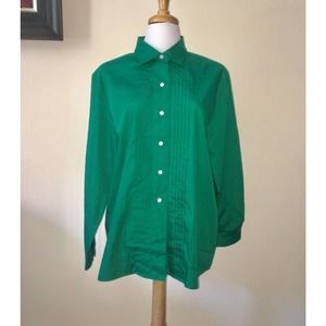 COPY - ORVIS Ladies Emerald Green Long Sleeved Button Down Shirt Size 16